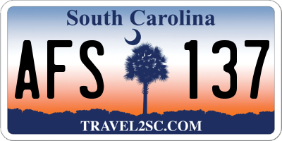 SC license plate AFS137