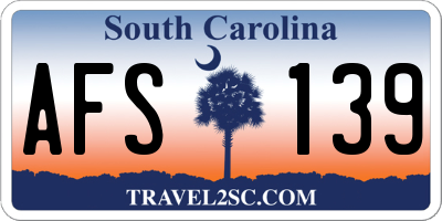 SC license plate AFS139