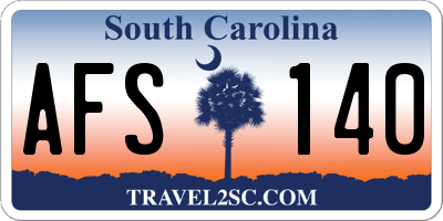 SC license plate AFS140