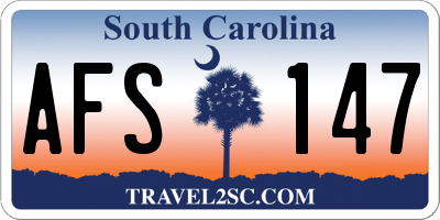SC license plate AFS147
