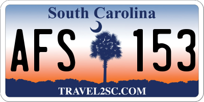 SC license plate AFS153