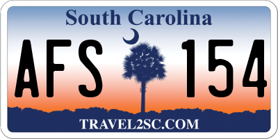 SC license plate AFS154