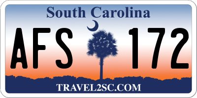 SC license plate AFS172