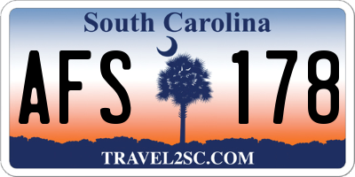 SC license plate AFS178