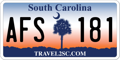 SC license plate AFS181