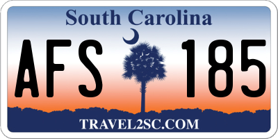 SC license plate AFS185