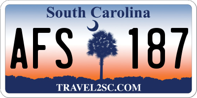 SC license plate AFS187