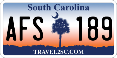 SC license plate AFS189