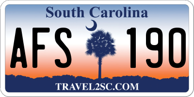 SC license plate AFS190