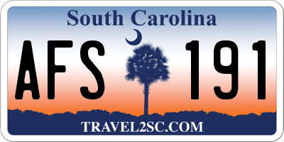 SC license plate AFS191