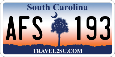 SC license plate AFS193