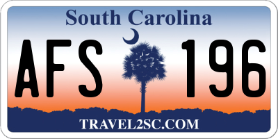 SC license plate AFS196