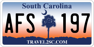 SC license plate AFS197