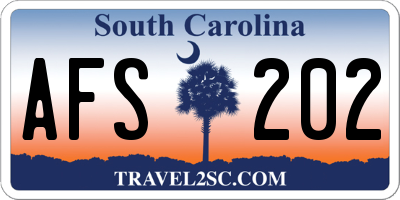 SC license plate AFS202