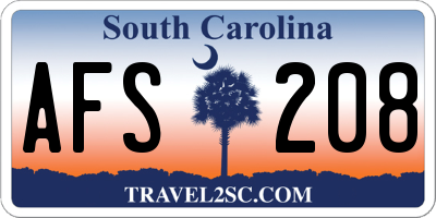 SC license plate AFS208