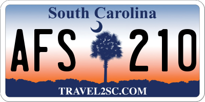 SC license plate AFS210