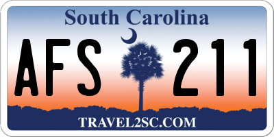 SC license plate AFS211