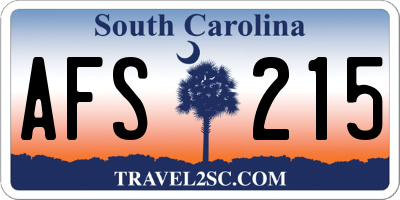 SC license plate AFS215