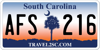 SC license plate AFS216
