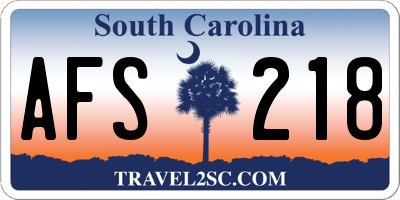 SC license plate AFS218