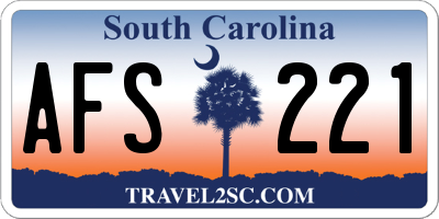 SC license plate AFS221
