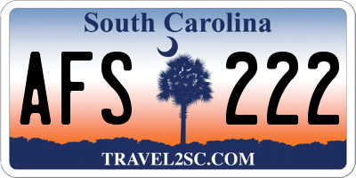 SC license plate AFS222