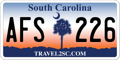 SC license plate AFS226