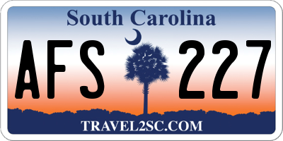 SC license plate AFS227