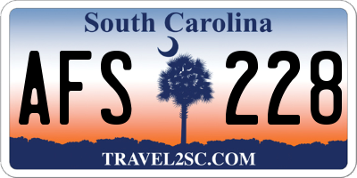SC license plate AFS228