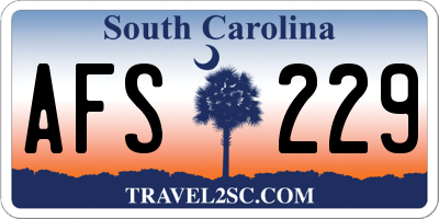 SC license plate AFS229