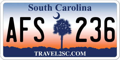 SC license plate AFS236