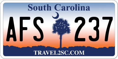 SC license plate AFS237