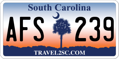 SC license plate AFS239