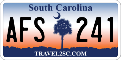 SC license plate AFS241