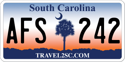 SC license plate AFS242