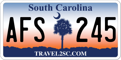 SC license plate AFS245