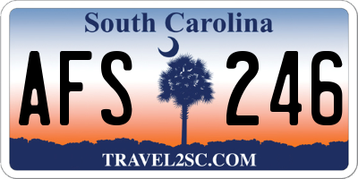 SC license plate AFS246