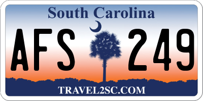 SC license plate AFS249