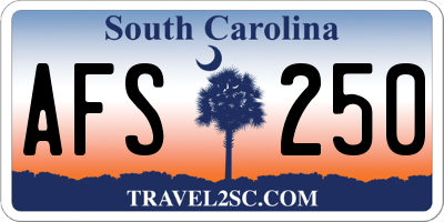 SC license plate AFS250
