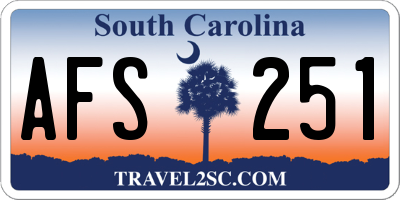 SC license plate AFS251