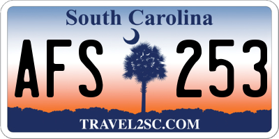 SC license plate AFS253