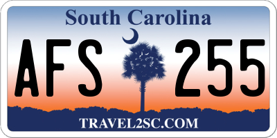 SC license plate AFS255