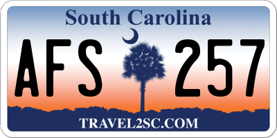 SC license plate AFS257