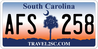 SC license plate AFS258