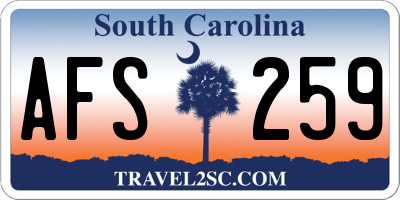 SC license plate AFS259