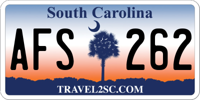 SC license plate AFS262