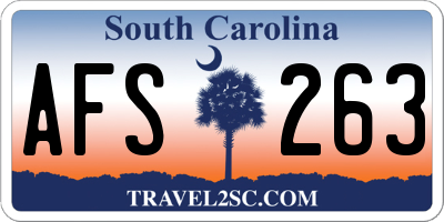 SC license plate AFS263