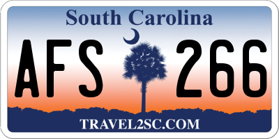 SC license plate AFS266