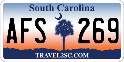 SC license plate AFS269