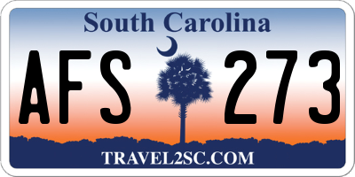 SC license plate AFS273
